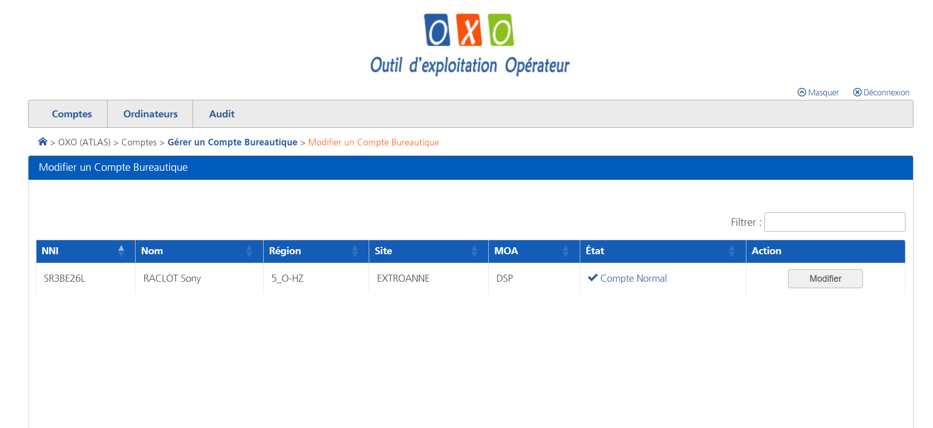Interface Active Directory - Vue d'ensemble