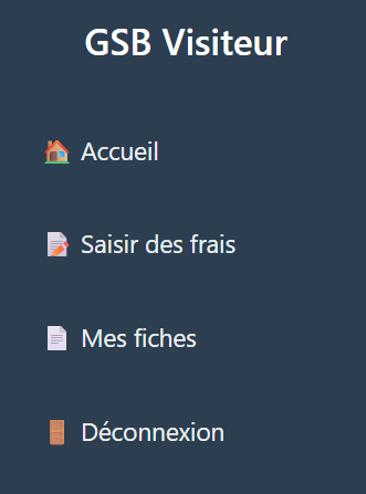 GSB - Menu visiteur