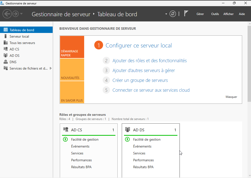 Gestionnaire de serveur