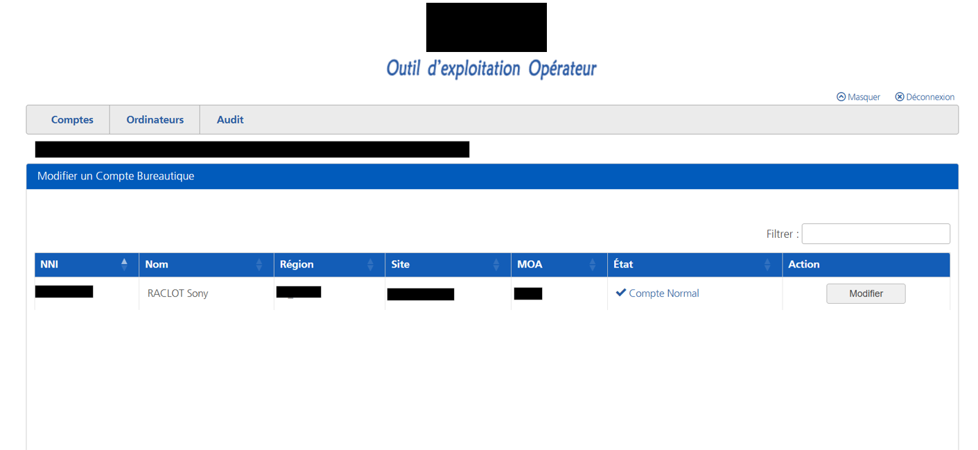 Interface Active Directory - Vue d'ensemble