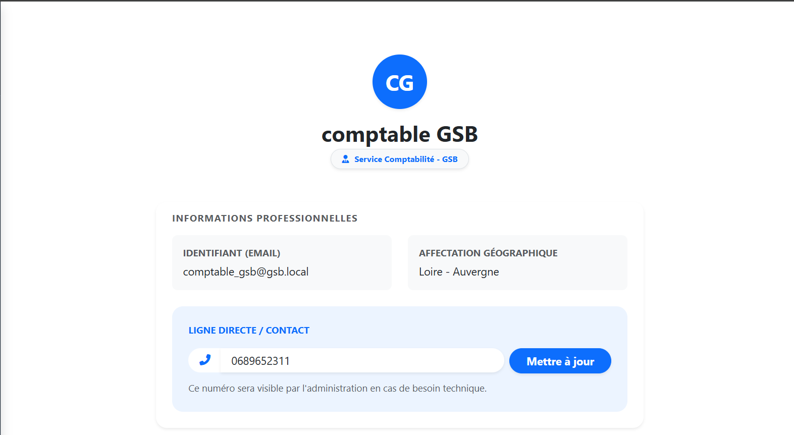 Espace profil comptable