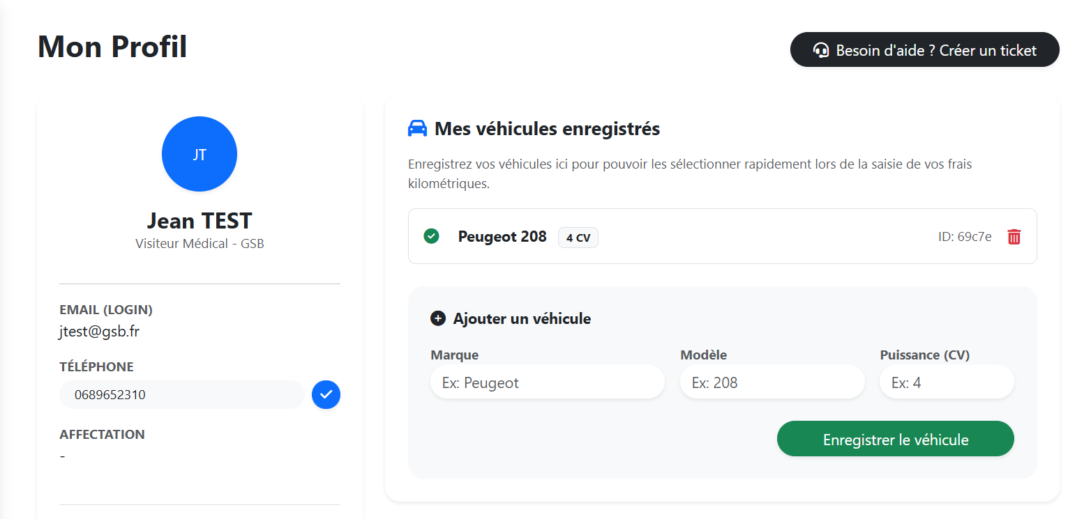Espace profil utilisateur