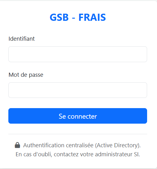 Interface de connexion GSB