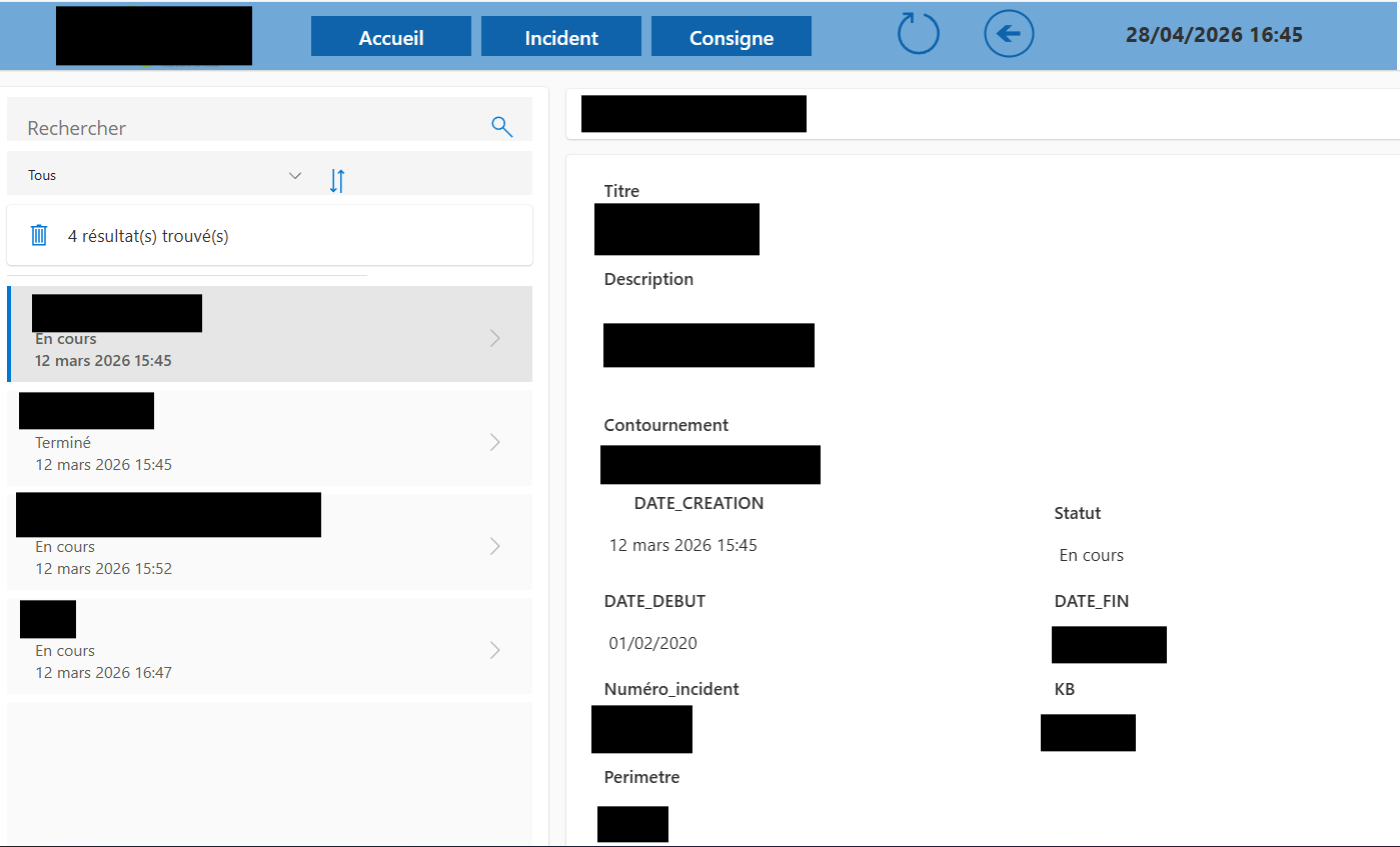 Page Incident PowerApps