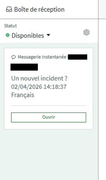 Notification de tchat entrant